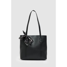 Shule Bags Grape Fularlı Omuz Çantası Siyah