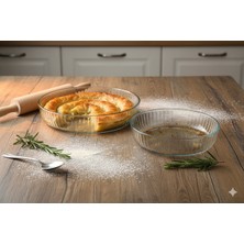 masterchef Elite 2'li Optikli Yuvarlak Servis Tabağı,salata Kasesi, Sunumluk, Tabak ve Fırın Kabı