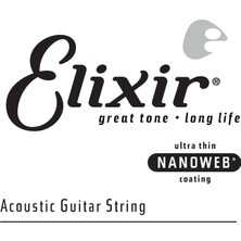 Delixa Elixir 14142 Nanoweb Phosphor Bronze Tek Akustik Gitar Teli (42)