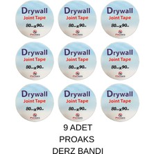 Proaks Alçıpan Derz Bandı 8 cm x 90 Metre 9 Adet