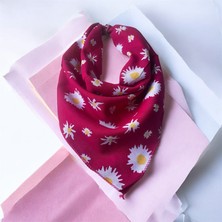 ALS Tasarım Dünyası Pembe Renk %100 Koton Içi Papatyadesenli Bandana