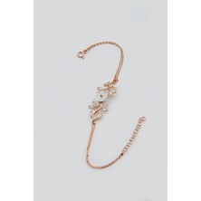 Çekirdek Jewelry 925 Ayar Gümüş Minimal Çiçek Figürlü Bileklik