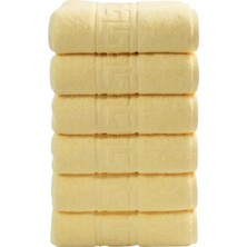 Hepta Collection 6'lı Sarı Greek El Havlusu - 50X90 Cm, 225 GR,%100 Pamuk, Spa ve Otel Havlusu, Günlük Kullanıma Uygu