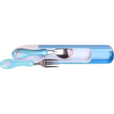 Hepta Collection Çocuk Çatal Kaşık Seti – Taşıma Kutulu, Paslanmaz Çelik, Sağlıklı ve Dayanıklı, Mavi