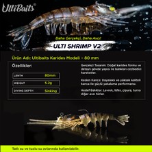 Özbience Silikon Karides Yem 80MM 10G, Balıkçılık Için Canlı Görünümlü Takım