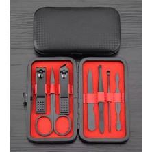 Hepta Collection 7 Parça Profesyonel Manikür Pedikür Seti, Siyah Taşıma Çantalı, Kırmızı Iç Tasarım