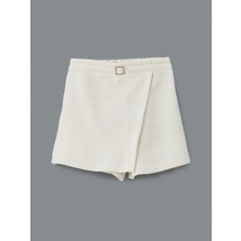 Lc Waikiki Kız Çocuk Ekru Tüvit Şort Etek Beli Lastikli Rahat Kesim Yazlık Tasarım