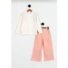 Linoş Kids Kız Çocuk Alt Üst Takım Taşlı Bol Paça Pantolonlu Kız Çocuk Takım Kız Çocuk Bayramlık Takım