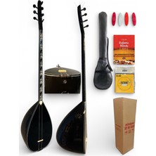 Sazhane Uzun Sap Jack Girişli Siyah Inci Bağlama Seti