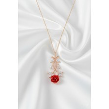 Çekirdek Jewelry 925 Ayar Gümüş Ters Güllü Kolye