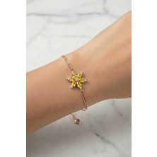 Çekirdek Jewelry 925 Ayar Gümüş Lotus Çiçeği Bileklik
