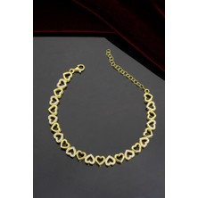Innuendo Jewelry 925 Ayar Gümüş Sıralı Kalpli Bileklik