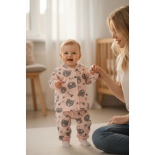 Balgüneş Panda Desenli %100 Pamuk Kız Bebek Pijama Takım