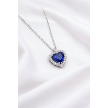 Çekirdek Jewelry 925 Ayar Gümüş Zirkon Taşlı Kalplı kolye