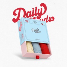 Daily Nuuds Günlük Kesim Kadın Iç Çamaşırı 3'lü Set  – Red / Blue / Beige