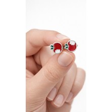 Çekirdek Jewelry 925 Ayar Gümüş Elma Çocuk Küpe