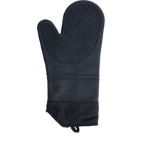 Kitchen Design Lab Siyah Silikon Yanmaz Yapışmaz Mutfak Fırın Eldiveni Döküm Tencere Sahan Tutacak 35CM Siyah