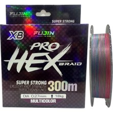 Fujin Pro Hex 8x 300MT 0.27MM Multi Color Ip Örgü Misina