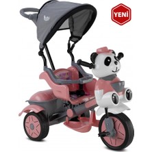 Babyhope 127 Little Panda Ebeveyn Kontrollü Tenteli Müzikli Tricycle Üç Teker Bisiklet Pastel Pembe 012706