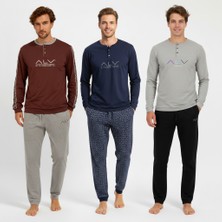 Bonbon Erkek Pamuklu 2 Parça Pijama Takımı BB2236 Desenli ve Rahat Kış Sezonu İçin