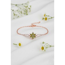 Çekirdek Jewelry 925 Ayar Gümüş Zeytinyağı Taşlı Bileklik
