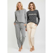 Bonbon Kadın Pamuklu 2 Adet 2'li Pijama Takımı BB2212