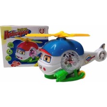 abnturk Işıklı Müzikli Oyuncak Yüksek Kalite Eğitici Sevimli Kutulu Pilli Çarpıp Dönen Helikopter