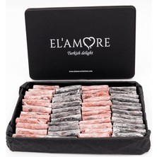 Elamore Karadutlu ve Narlı Antep Fıstıklı Parmak Lokum  - Büyük Metal Kutu, 900 gr