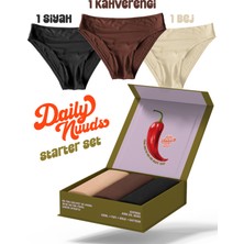 Daily Nuuds Günlük Kesim Kadın Iç Çamaşırı 3’lü Set – Bare Black / Hot Cocoa / Nuud Beige