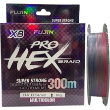 Fujin Pro Hex 8x 300MT 0.14MM Multi Color Ip Örgü Misina