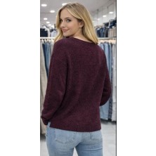 Kadın Simli Kazak V Yaka