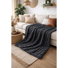 Yünteks Sarar Bubble Tavşan Tüyü Koltuk Örtüsü , Koltuk Şalı , Battaniye 175*215