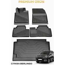 Black Gold Citroen Berlingo 2018+ Uyumlu 3D Oto Paspas ve Bagaj Havuzu Set Premium
