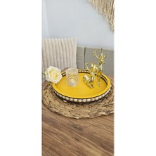 Muja Dec 25 cm Sarı Dekoratif Sunum Tepsisi