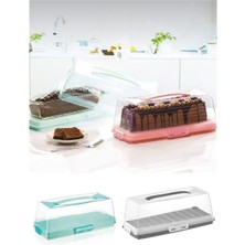 abnturk Dikdörtgen Baton Kek Fanusu Pasta Kek Saklama Kabı Kek Taşıma Kutusu Büyükboy Tazelik Koruyucu