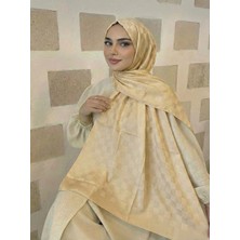 Moodşal Altın Sarısı Desenli Jakar Şal