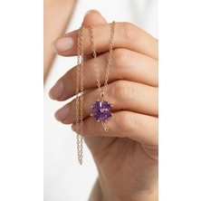 Çekirdek Jewelry 925 Ayar Gümüş Mortaşli Yonca Kolye