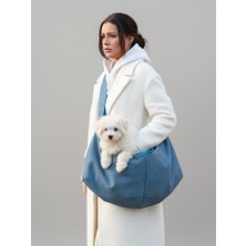 Kemique Pastel Mavi Güderi Dokulu Köpek Taşıma Çantası – Emniyet Kemerli