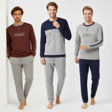 Bonbon Erkek Pamuklu 3 Adet 2'li Pijama Takımı BB2237