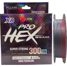 Fujin Pro Hex 8x 300MT 0.16MM Multi Color Ip Örgü Misina
