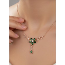 Çekirdek Jewelry 925 Ayar Gümüş Damla Taşlı Sarmaşık Kolye