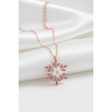 Çekirdek Jewelry 925 Ayar Gümüş Manolya Çiçekli Kartanesi Kolye