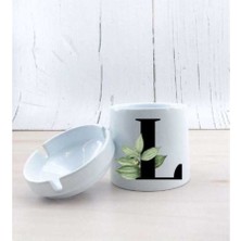 Hediyara L Harf Yapraklı Seramik Küllük