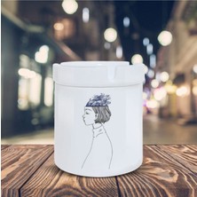 Hediyara Deniz Saçlı Kız Küllük İllüstrasyon Baskılı Kül Tablası K-34