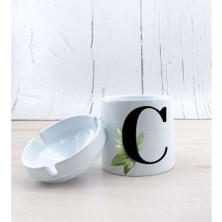 Hediyara C Harf Yapraklı Seramik Küllük