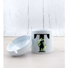 Hediyara T Harf Yapraklı Seramik Küllük