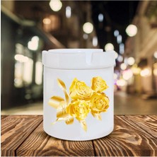 Hediyara Renkli Gül Desenli Seramik Küllük, Şık ve Zarif Dekorasyon Parçası