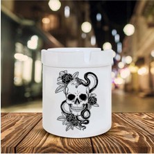 Hediyara Kuru Kafa Baskılı Seramik Şık Küllük