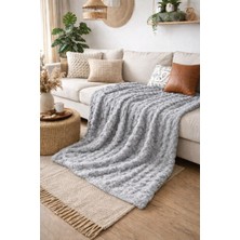 Yünteks Sarar Bubble Tavşan Tüyü Koltuk Örtüsü , Koltuk Şalı , Battaniye 175*215