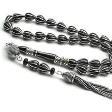 Hünertaş 8\'li Damla Kesim Oltu Taşı Tespih